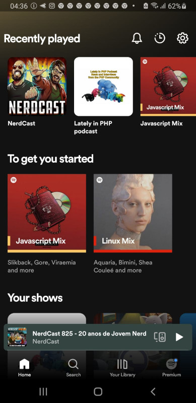 Picture of Spotify Start page Picture of Spotify Start page